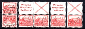 Deutsches Reich Mi.476 zestaw znaczków kasowanych do kombinacji