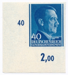 GG 081 nieząbkowany czyste** Portret A.Hitlera na jednolitym tle