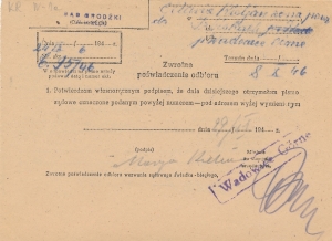 Wadowice Górne kasownik prowizoryczny poświadczenie odbioru