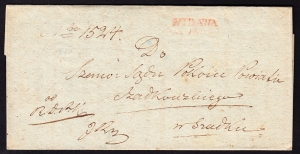 Widawa-Szadek obwoluta listu z treścią 1830 rok
