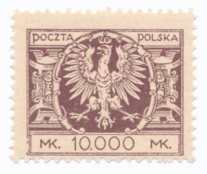 0172 u papier cienki ZG 11½:11¾ czysty** Duży orzeł na tarczy barokowej