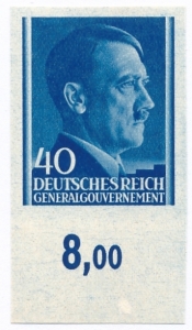 GG 081 nieząbkowany czyste** Portret A.Hitlera na jednolitym tle