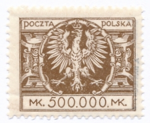 0179 au brązowy papier cienki ZG 11½:11¾ czysty** Duży orzeł ma tarczy barokowej