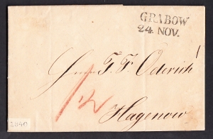 Grabów 1840 rok obwoluta listu