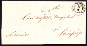 Konigsberg obwoluta listu z treścią 1847 rok