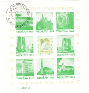 Nalepka-arkusik cięty, zielony EWZS Wrocław 1963
