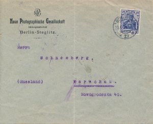 Poczta Miejska Warszawa 10 a koperta listu firmowego zagranicznego 1916 rok