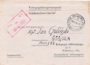 Milanówek - Woldenberg listownik 1942 rok
