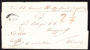 Niepołomnice-Wiśnicz obwoluta listu 1843 rok