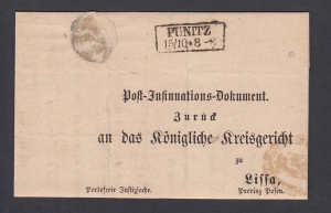 Poniec-Leszno obwoluta listu urzędowego 1867 rok