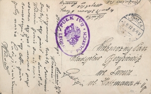 Legiony Polskie IV Pułk pocztówka Łomża 1917 rok