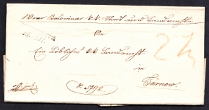 Tarnów obwoluta listu z treścią 1845 rok