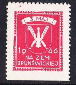 Poczta Obozowa Nalepka na Ziemi Brunświckiej 1946 rok