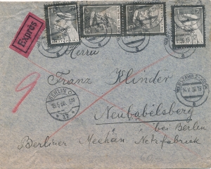 0277 koperta listu zagranicznego Warszawa-Berlin 1936 rok
