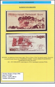 Poczta Solidarności - Banknot 100 Urbanów