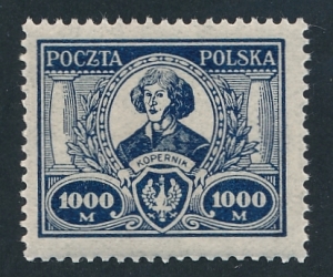 0164 b czarnoniebieski typ 2 czysty** 150-lecie KEN i 450 rocznica urodzin M.Kopernika