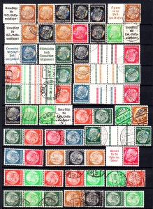 Deutsches Reich zestaw znaczków kasowanych do kombinacji