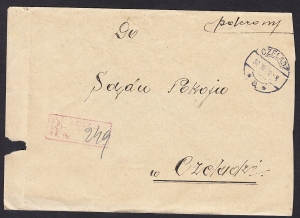 0208+209 koperta listu stempel Czeladź 1928 rok