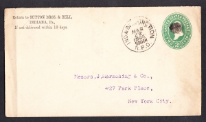 USA koperta listu do Nowego Yorku 1895 rok