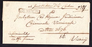 Brzesko-Wiśnicz obwoluta listu 1835 rok