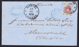 Rosja Mi.26 list Warszawa-Francja 1878 rok