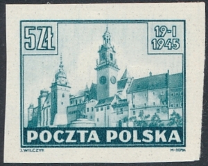 0366 Próba P2 niebieskawozielona papier cienki gwarancja czysta** Widoki Krakowa