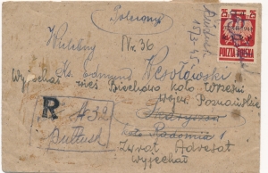 0346 koperta listu Pułtusk 1945 rok atest Wydanie przedrukowe