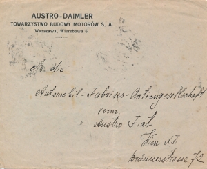 0126 koperta listu zagranicznego 1920 rok