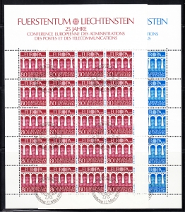 Liechtenstein Mi.0837-838 arkusz kasowany
