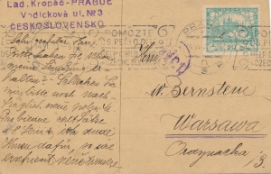 Czechosłowacja kartka pocztowa 1920 rok