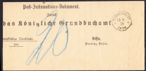 List urzędowy Osieczna - Leszno 1878 rok