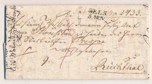Oleśnica ( Oels ) obwoluta listu urzędowego 1822 rok