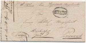 Rzeszów-Przeworsk obwoluta listu z treścią 1835 rok