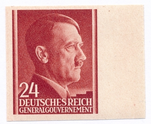 GG 078 nieząbkowany czyste** Portret A.Hitlera na jednolitym tle