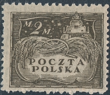 0094 alC ciemnobrązowy papier prążkowany pionowo ZL 10:11½ czyste**