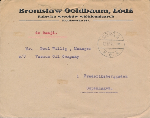 0169 I + 177 koperta listu firmowego zagranicznego inflacja 17.IV.1924 rok