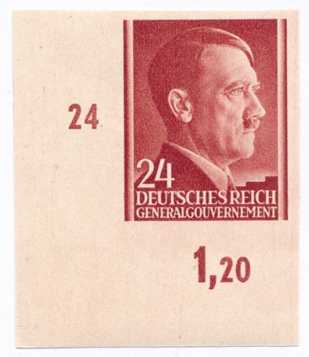 GG 078 nieząbkowany czyste** Portret A.Hitlera na jednolitym tle