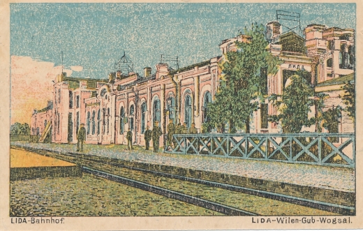 Lida - Dworzec kolejowy 1916 rok obieg pocztowy