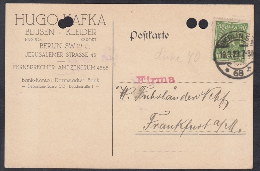 Deutsches Reich Mi.232 kartka Berlin 1923 rok