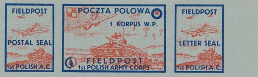 Poczta Polowa 1 Korpusu nalepka pasek czysta*