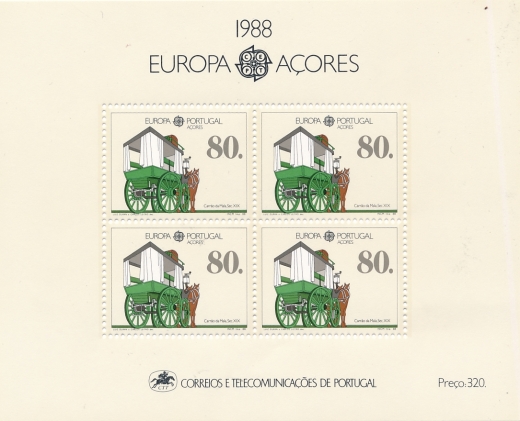 Portugalia Azory Mi.390 blok 9 czysty** Europa Cept