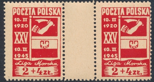 0369 B9 kropka pod "M" Morska parka rozdzielona pustopolem czyste** 
