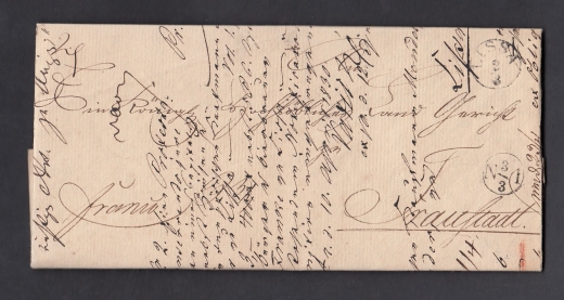 Leszno-Wschowa obwoluta listu z treścią 1830 rok