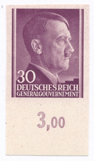 GG 079 nieząbkowany czyste** Portret A.Hitlera na jednolitym tle