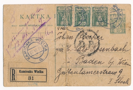 Cp 35 I cenzura Kamionka Wielka 1920 rok