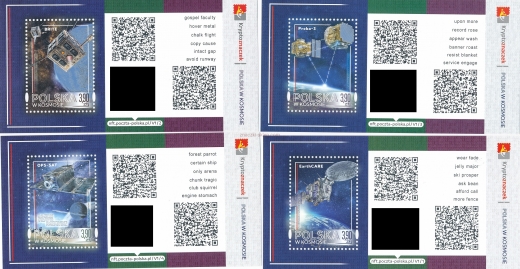 5272-5275 kryptoznaczki bloki czyste**  Polska w kosmosie