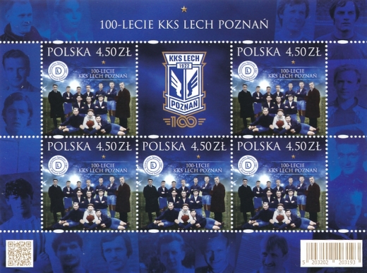 5203 Arkusik czysty** 100-lecie KKS Lech Poznań
