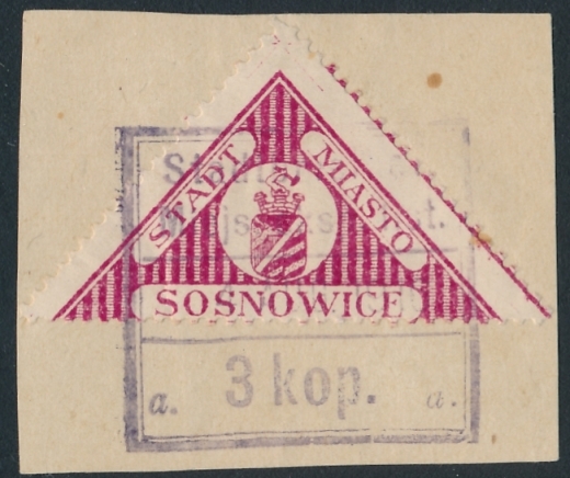 Poczta Miejska Sosnowice 5 wycinek kasowany