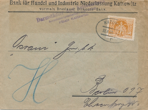 0142 koperta listu firmowego zagranicznego stempel kolejowy 1923 rok