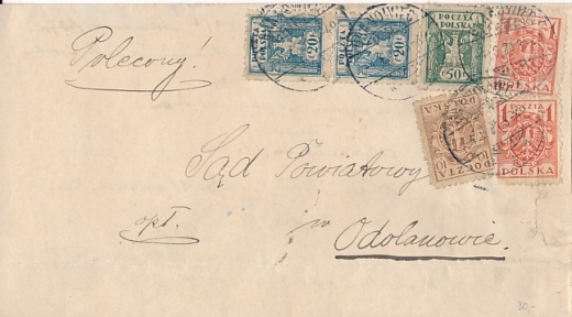 0089 obwoluta listu urzędowego 1921 rok